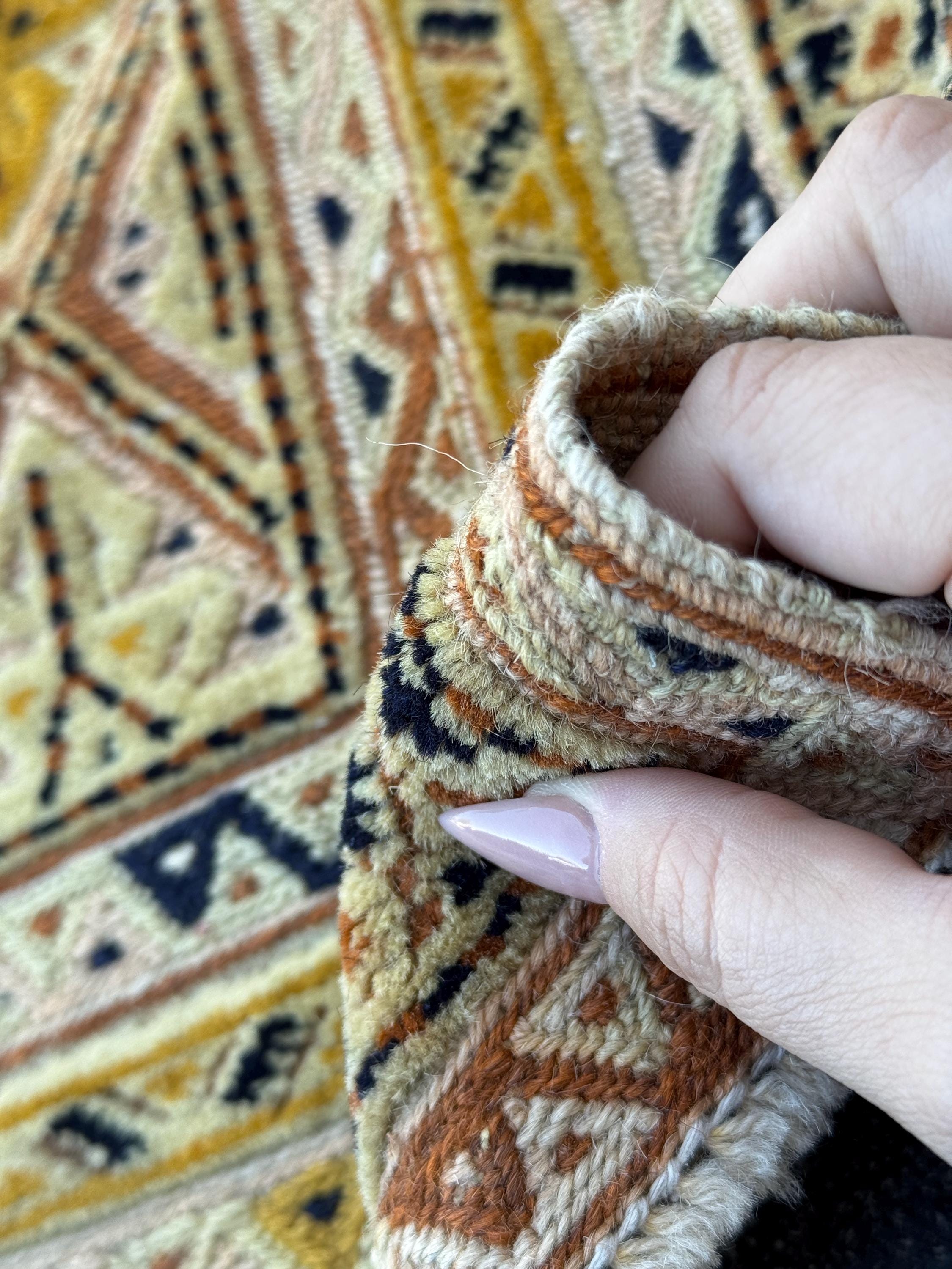 3x4 Handmade Afghan Kilim Rug | Mustard Yellow Cream Beige Peach Rust Navy Blue Charcoal Grey Red | Wool Flatwoven
