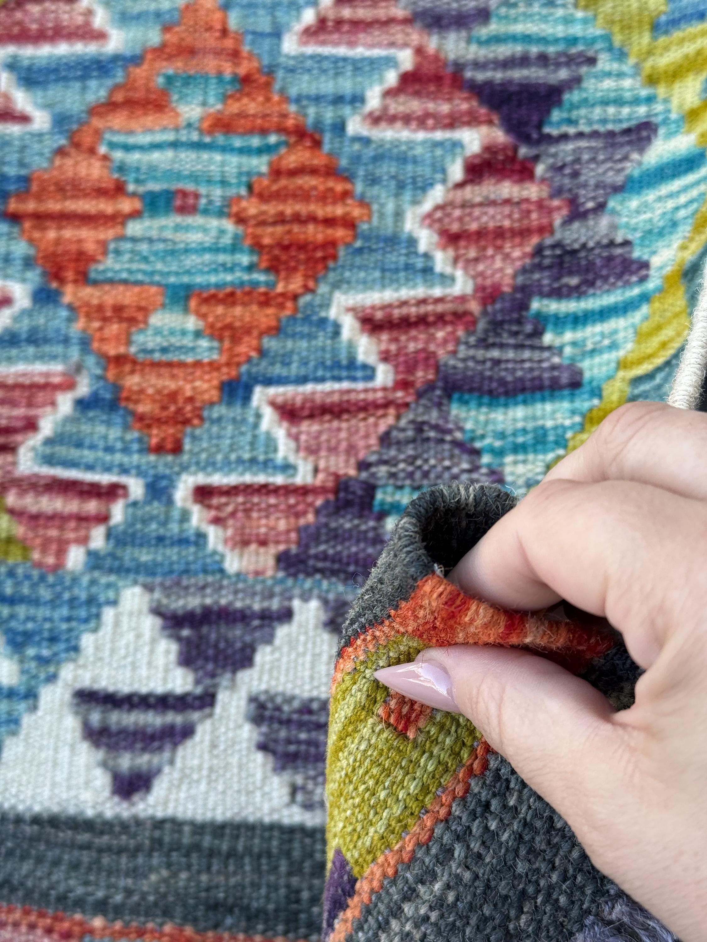 3x4 Handmade Afghan Kilim Rug | Rust Red Burnt Orange Mustard Yellow Olive Green Teal Aqua Blue Navy Purple Cream White Grey | Flatwoven