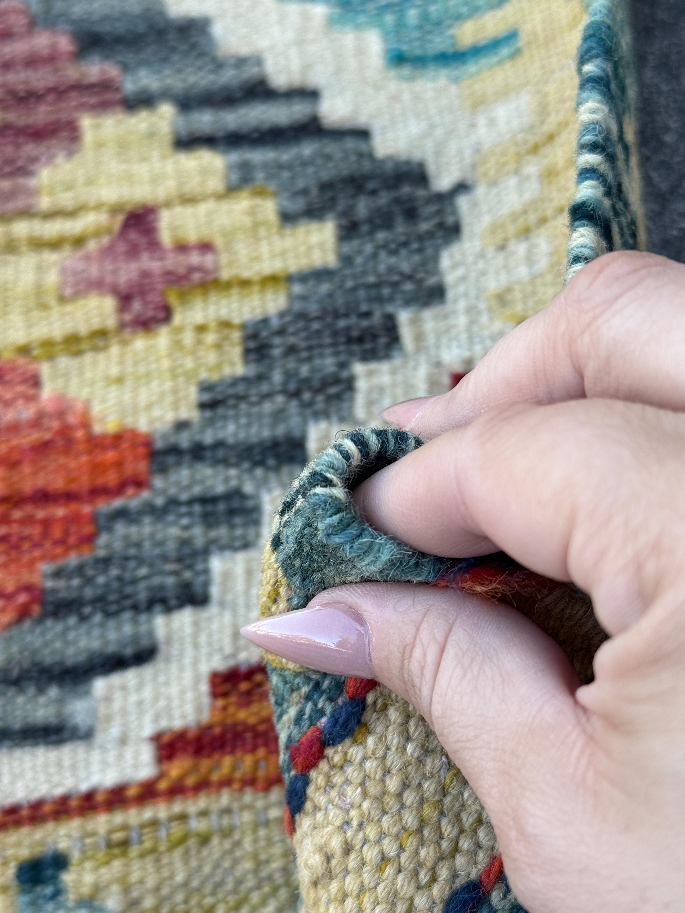 3x4 Handmade Afghan Kilim Rug | Beige Cream Mustard Yellow Rust Red Burnt Orange Olive Green Teal Aqua Blue Navy Purple Grey | Flatwoven