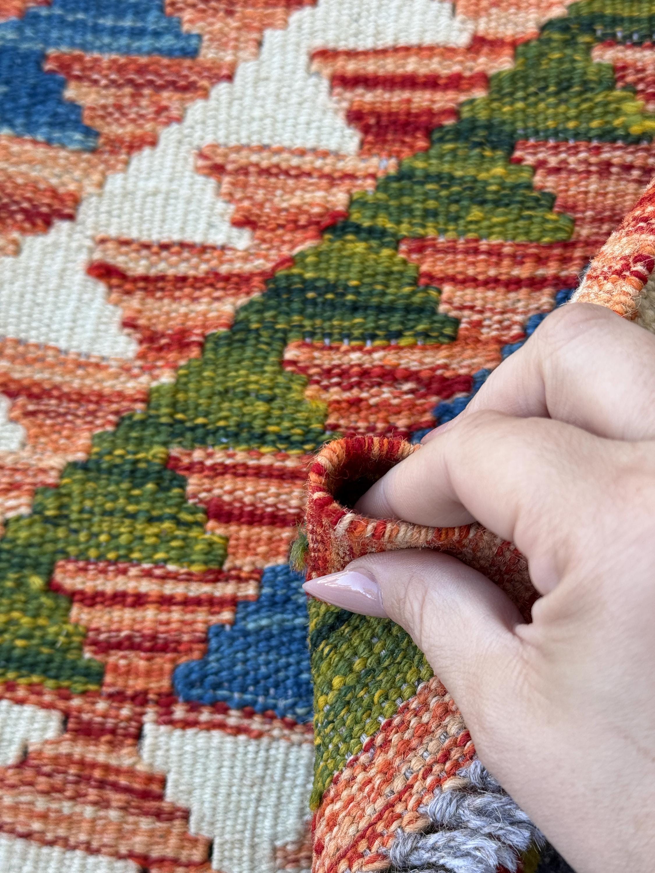 3x5 (91x152) Handmade Afghan Kilim Rug | Black Burnt Orange Cream Beige Red Blue Teal Mint Green Purple | Wool Flatwoven