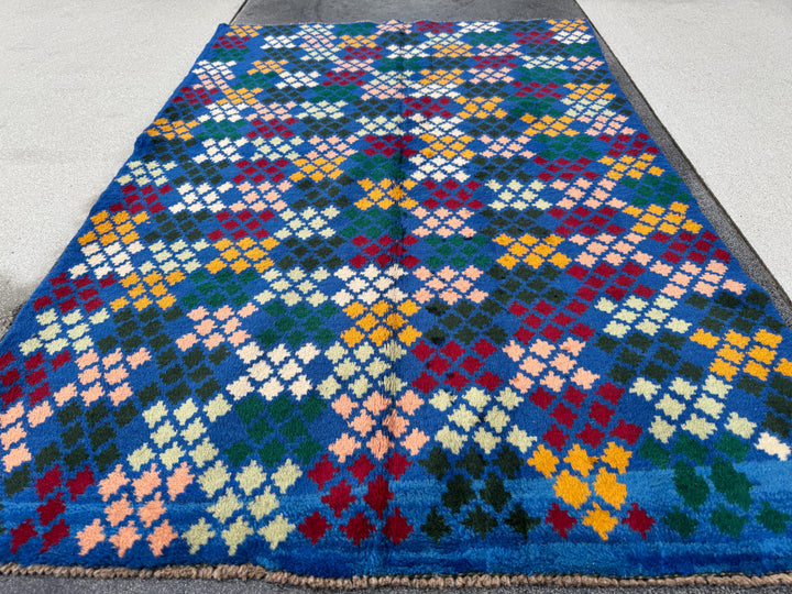4x6 Handmade Vintage Afghan Baluch Rug | Navy Blue Forest Mint Green Salmon Pink Peach Black Brick Red Mustard Yellow Gold White Cream