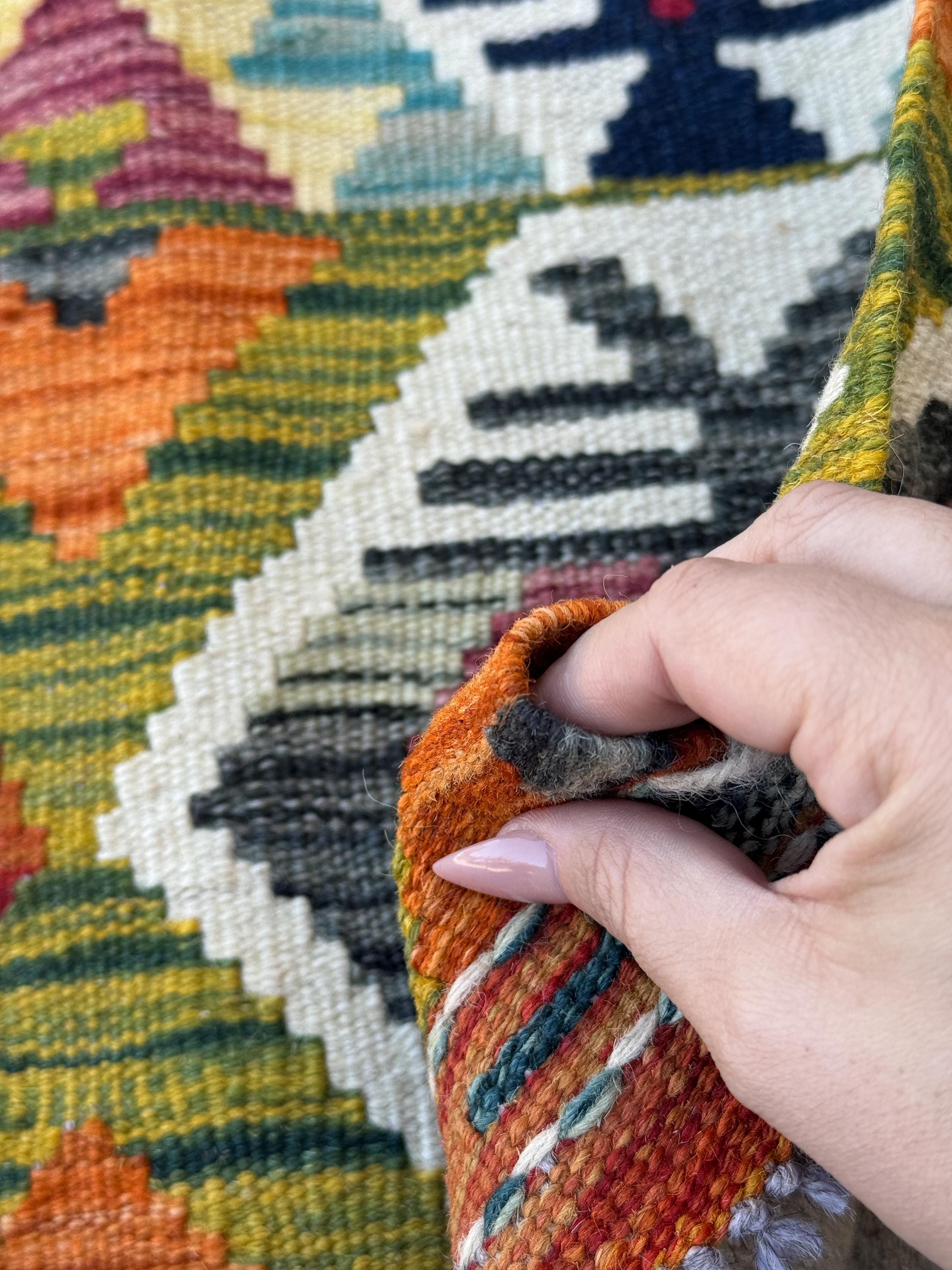 2x5 Handmade Afghan Kilim Runner Rug | Cream White Burnt Orange Blood Red Mustard Yellow Charcoal Grey Olive Moss Green Teal Aqua Beige