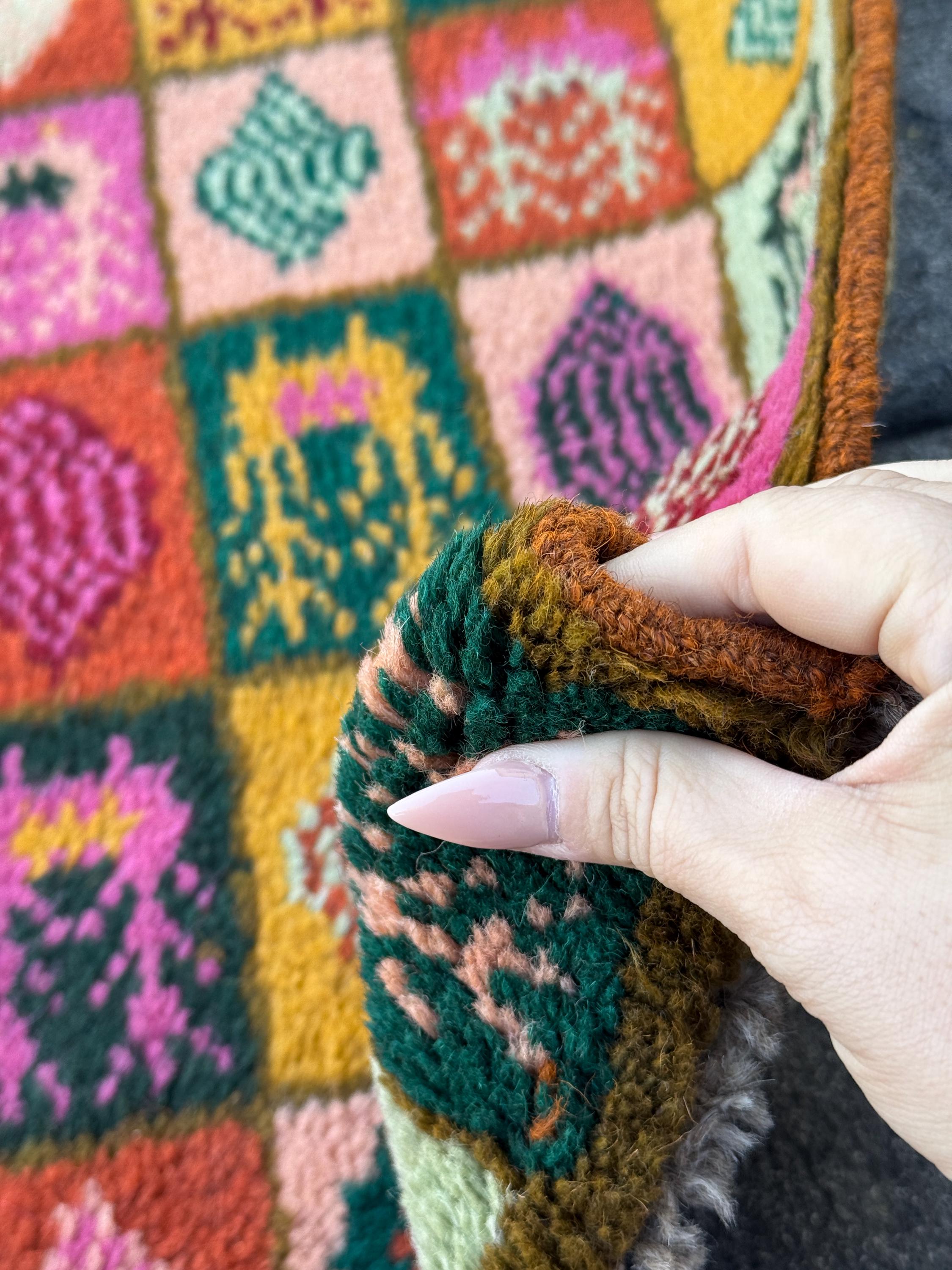 3x10 Handmade Vintage Afghan Baluch Runner Rug | Copper Brown Forest Mint Green Rose Pink Peach Burnt Orange Mustard Gold Brick Red White