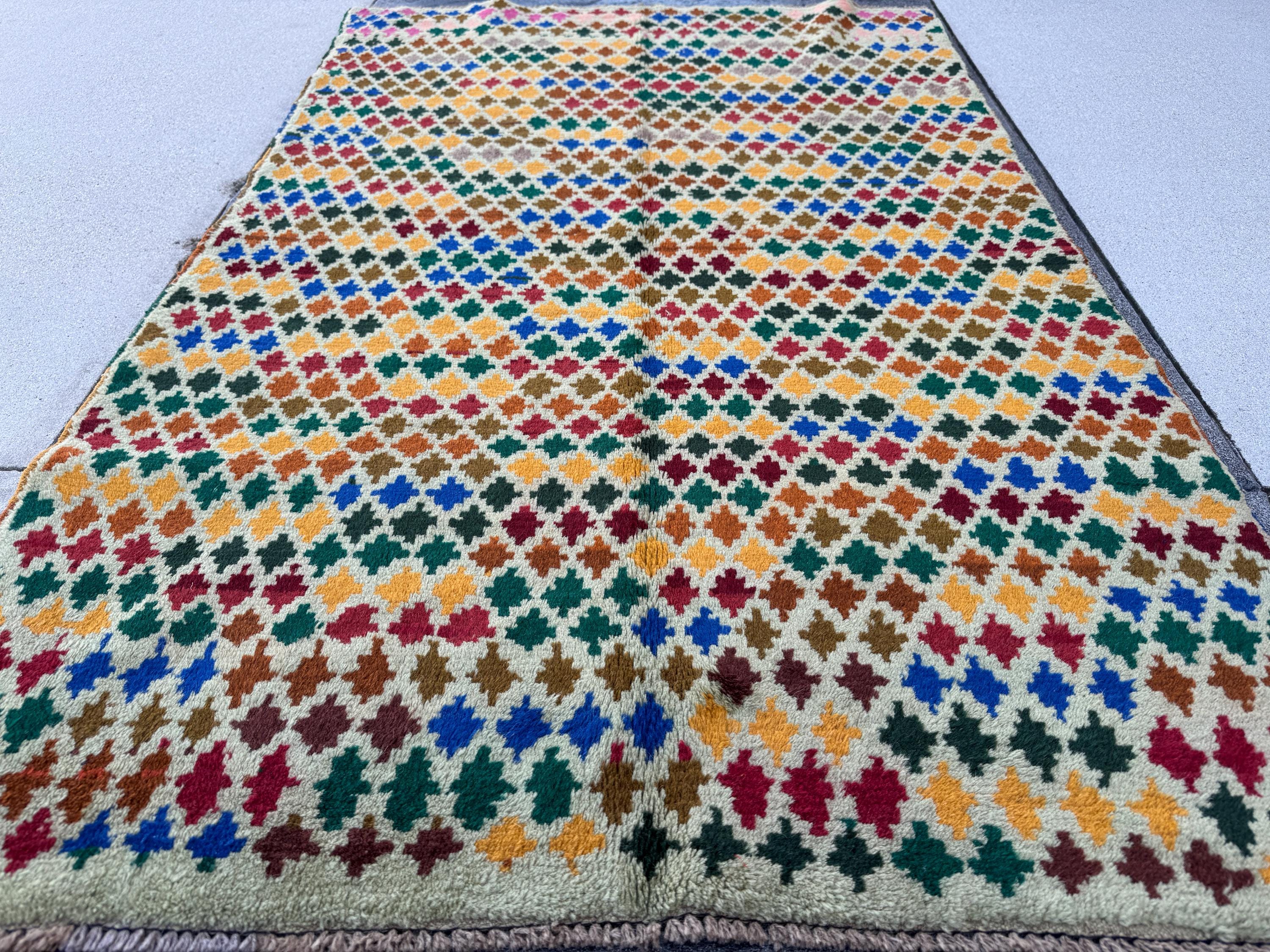 4x6 Handmade Vintage Afghan Baluch Rug | Cream Beige Forest Olive Green Brick Red Mustard Yellow Gold Navy Blue Burnt Orange Tan Grey | Wool