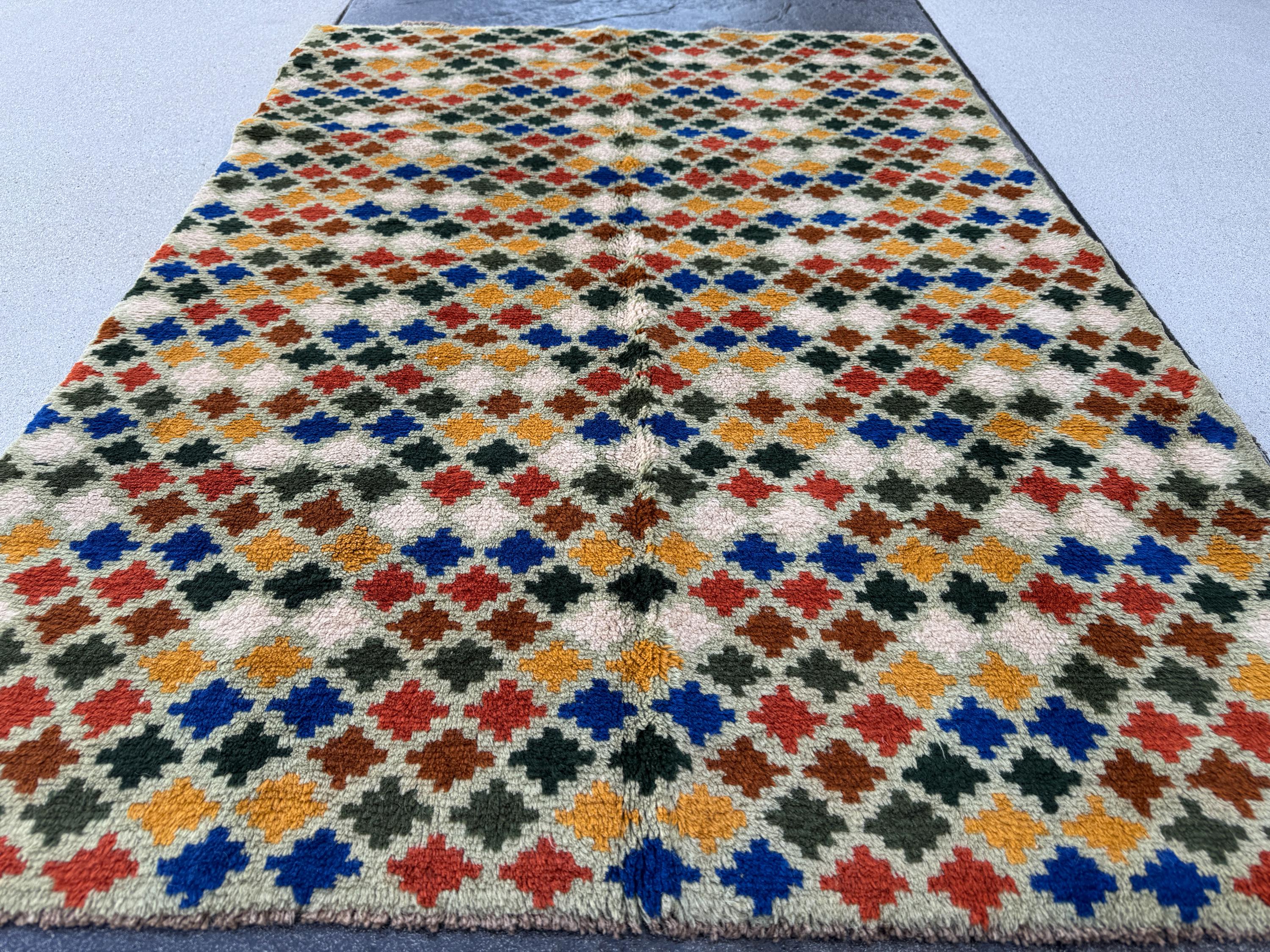4x6 Handmade Vintage Afghan Baluch Rug | Mint FOrest Pine Green Copper Brown White Burnt Orange Navy Blue Mustard Yellow Gold | Flatwoven