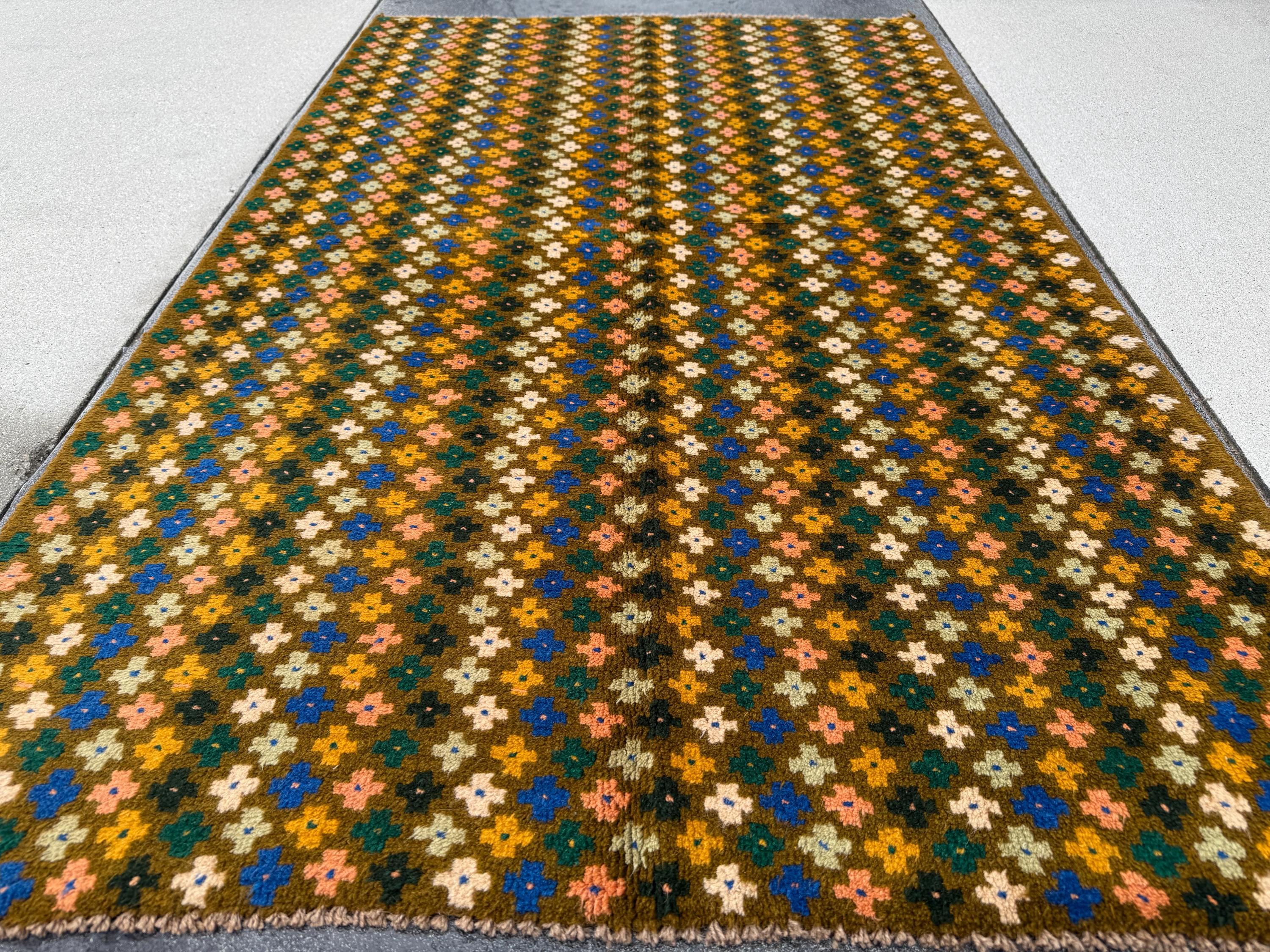 4x6 Handmade Vintage Afghan Baluch Rug | Olive Mint Pine Green Mustard Yellow Black Peach Cream White Navy Blue Teal Red | Wool Flatwoven