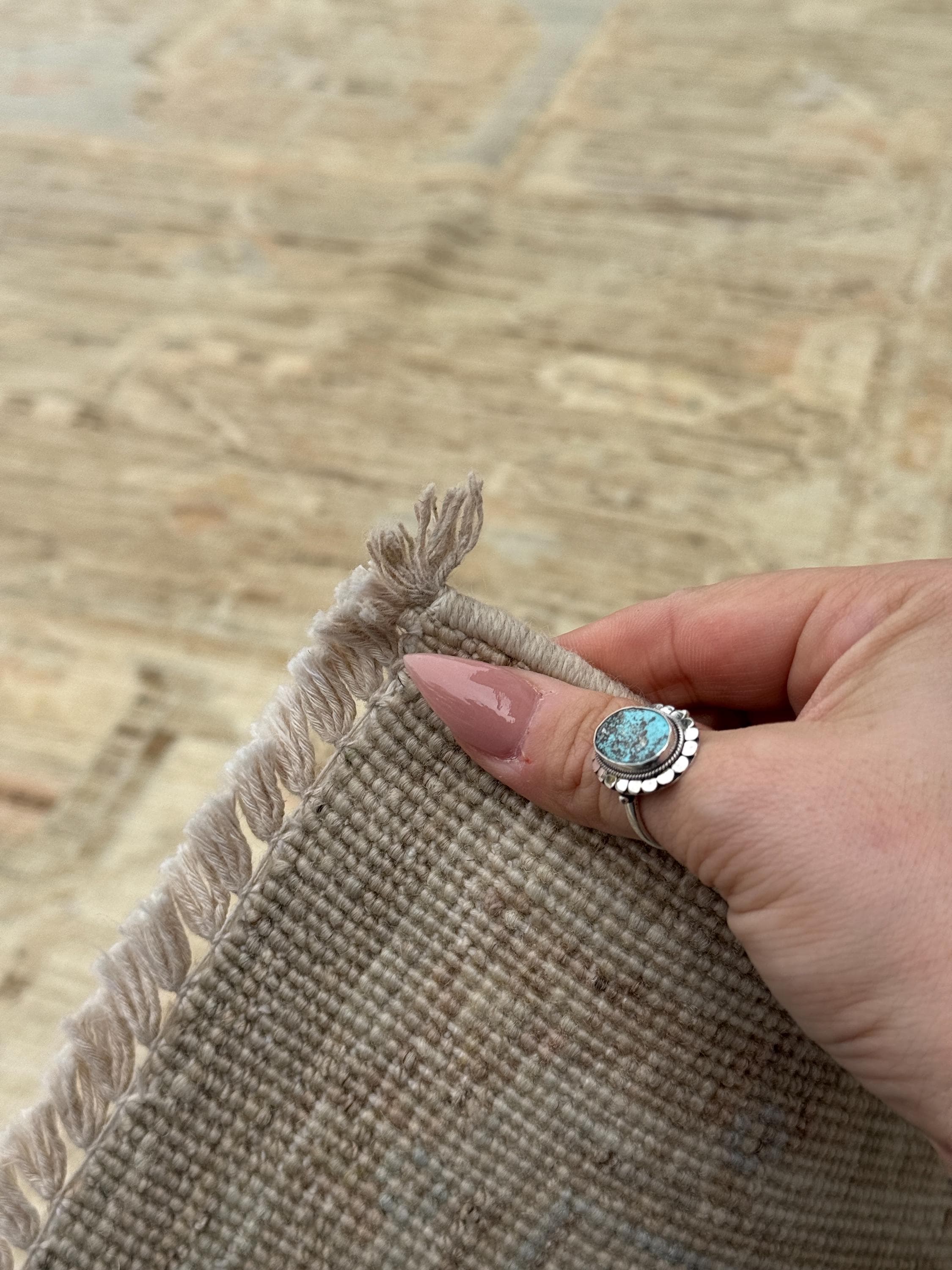 9x12 Handmade Afghan Wool Rug | Neutral Beige Persian Heriz-Style Rug | Knotted Heirloom Area Rug