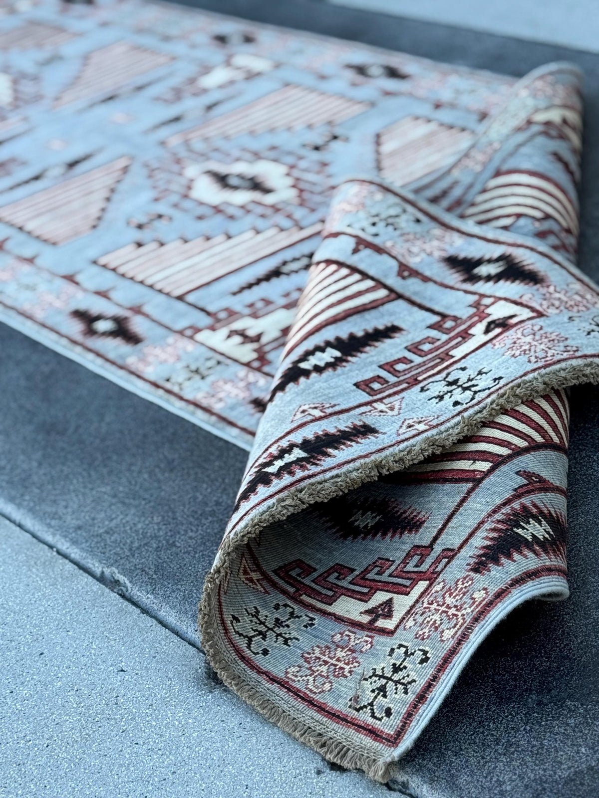 3x10 Handmade Afghan Wool Runner Rug | Grey Tribal Geometric Runner | Southwestern Hallway Rug