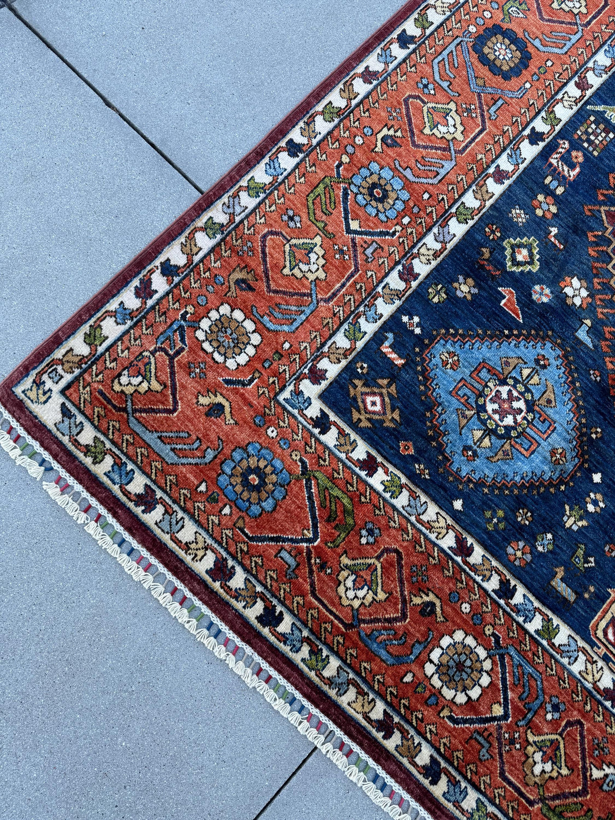 8x10 Handmade Afghan Wool Rug | Burgundy Tribal Medallion Rug | Hand-Knotted Geometric Area Rug