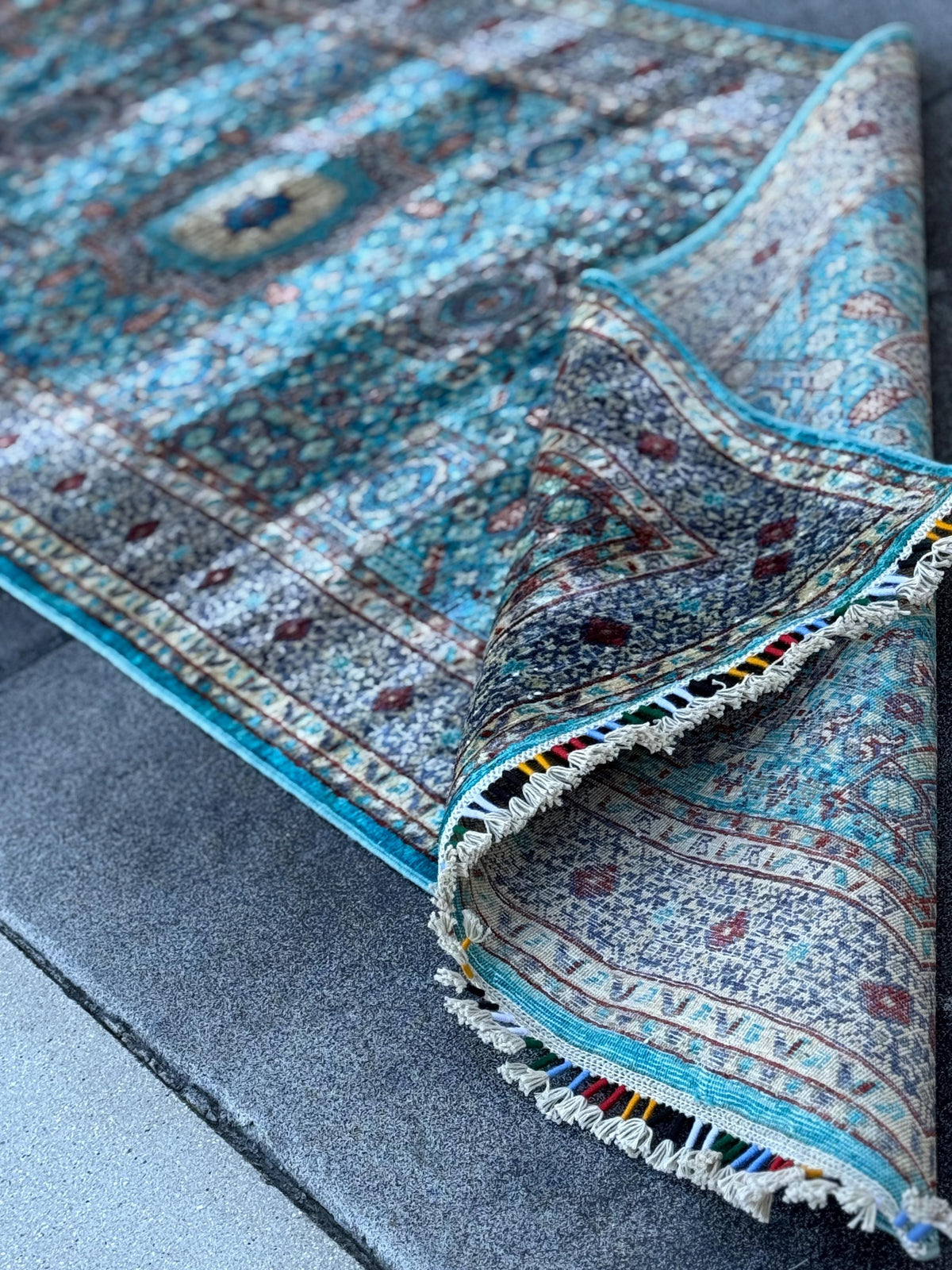 3x13 Handmade Afghan Wool Runner Rug | Turquoise Blue Geometric Medallion Rug | Hand-Knotted Hallway Runner