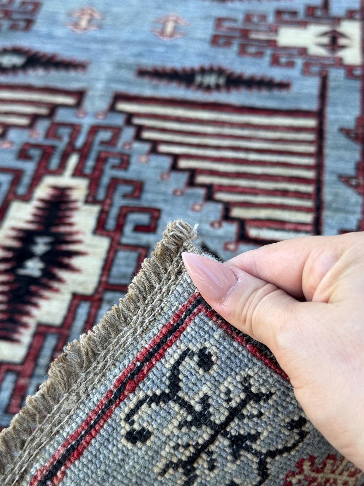 3x10 Handmade Afghan Wool Runner Rug | Grey Tribal Geometric Runner | Southwestern Hallway Rug