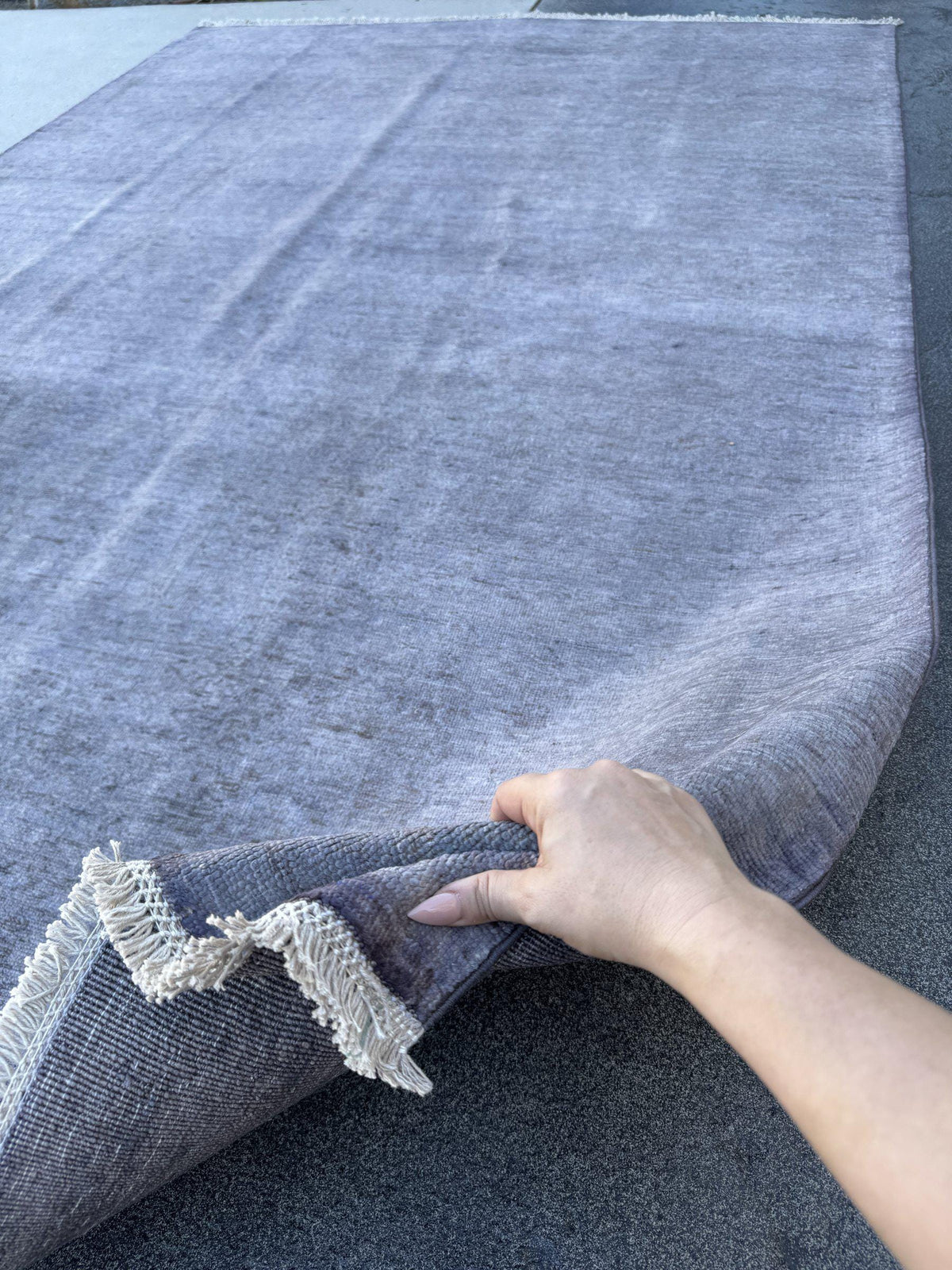 6x9 Handmade Afghan Wool Rug | Solid Slate Grey Modern Area Rug | Minimalist Tonal Texture | Hand-Knotted Contemporary Carpet