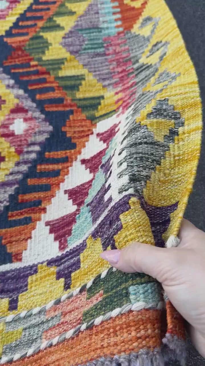 3x4 Handmade Afghan Kilim Rug | Navy Blue Burnt Orange Mustard Yellow Cream White Burgundy Olive Green Teal Aqua Purple Grey | Flatwoven