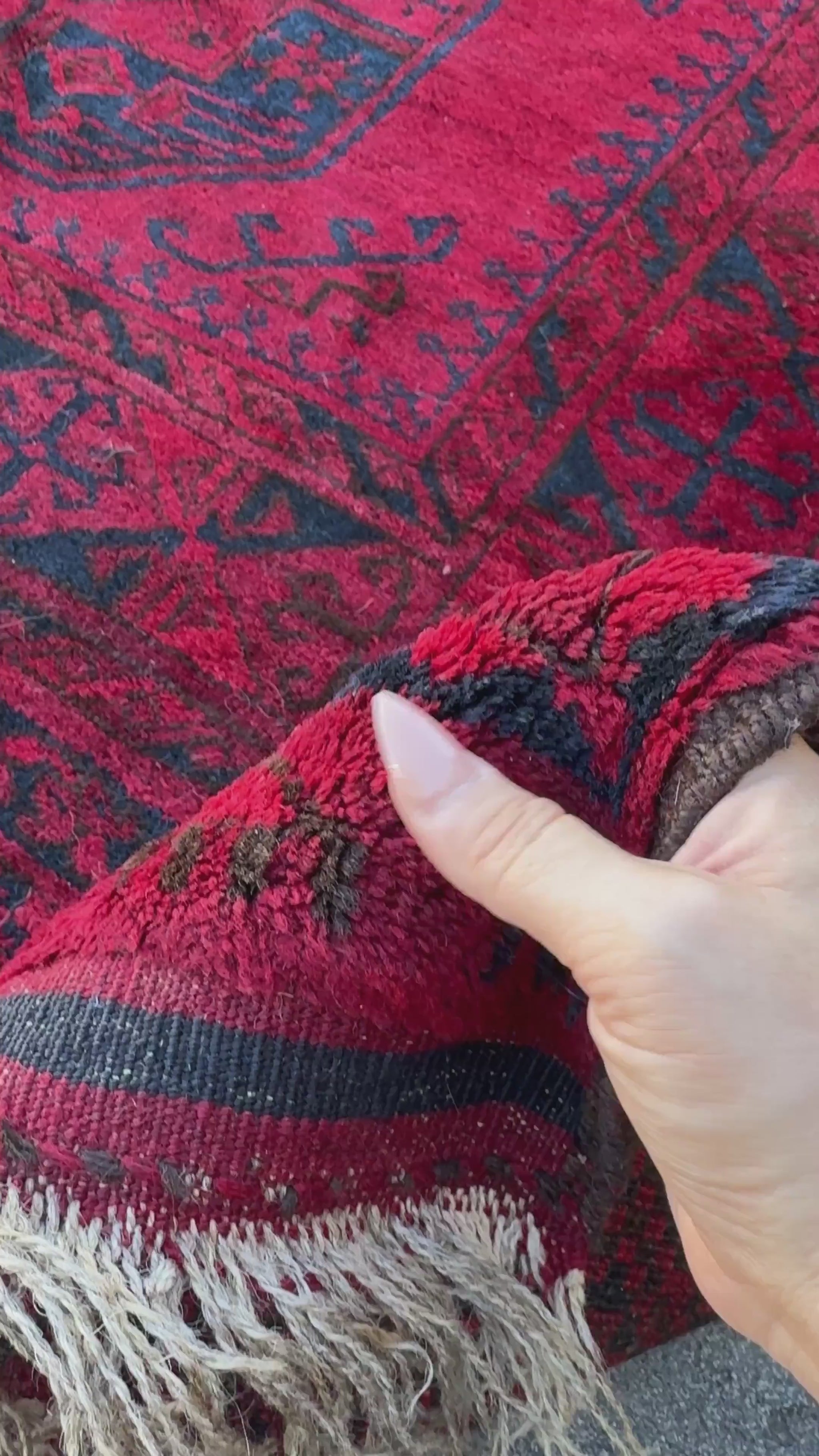 9x12 Handmade Afghan Wool Rug | Red Khal Mohammadi Rug | Traditional Tribal Geometric Area Rug