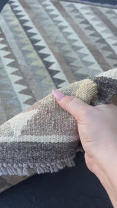 3x4 (90x120) Handmade Afghan Kilim Rug | Neutral Grey Light Grey Dark Grey Charcoal Grey | Hand Knotted Oriental Persian Geometric Wool
