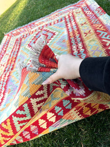 4x6 Afghan kilim rug | Boho decor | Vintage rug | Tribal decor | Decorative rug | Outdoor rug | Neutral boho rug