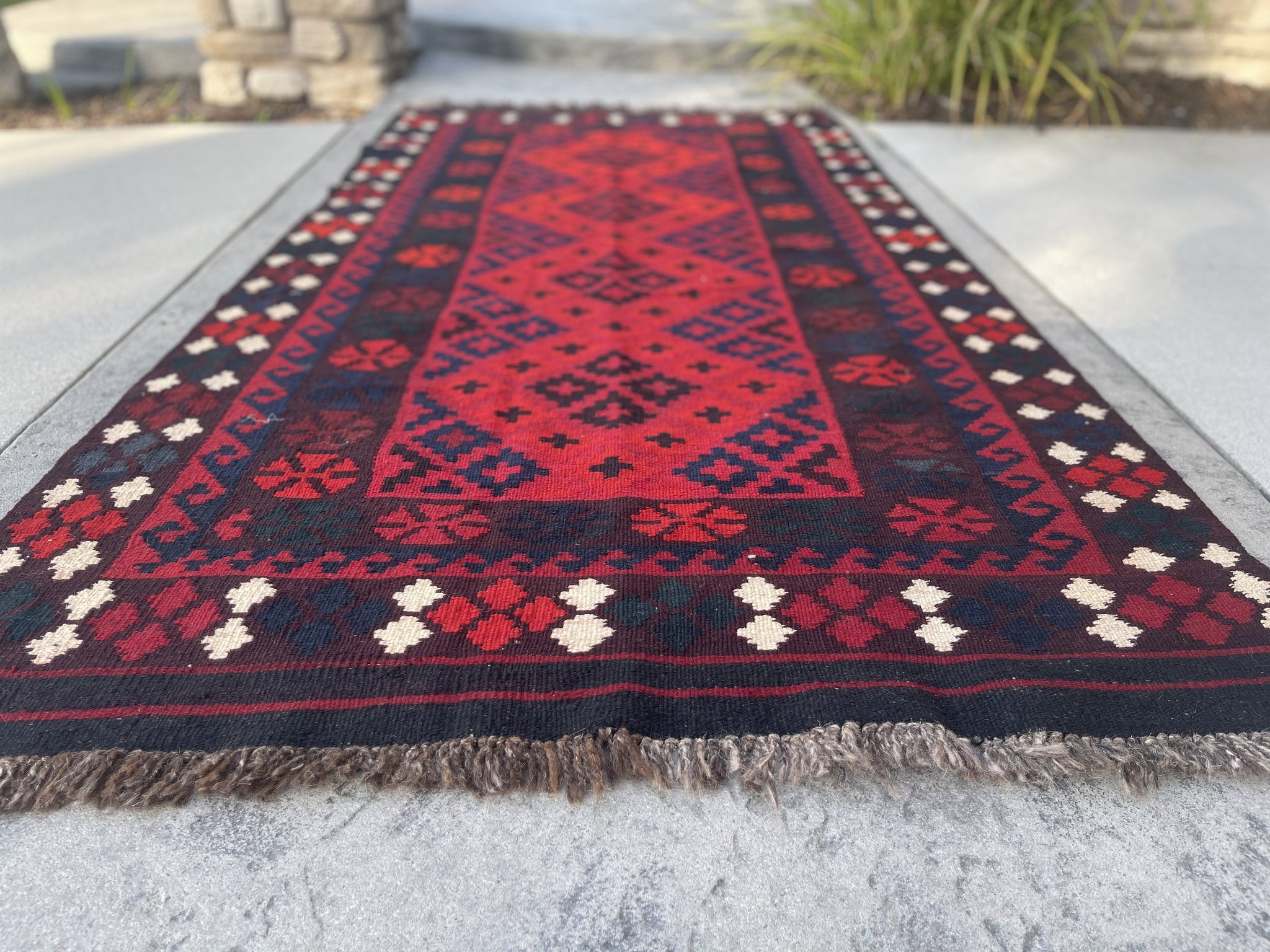 Ophion - 4x7 Vintage Afghan Kilim Rug - The Rug Mine - Free Shipping  Worldwide - Authentic Oriental Rugs