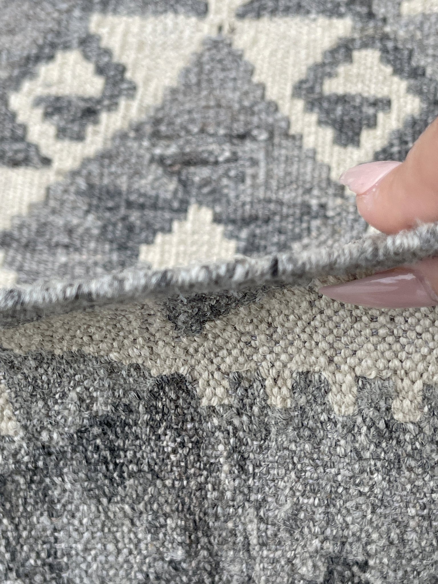3x8 (90x245) Handmade Afghan Kilim Runner Rug | Light Grey Gray Ivory Cream | Flatweave Flat Weave Tribal Turkish Moroccan Oriental Wool