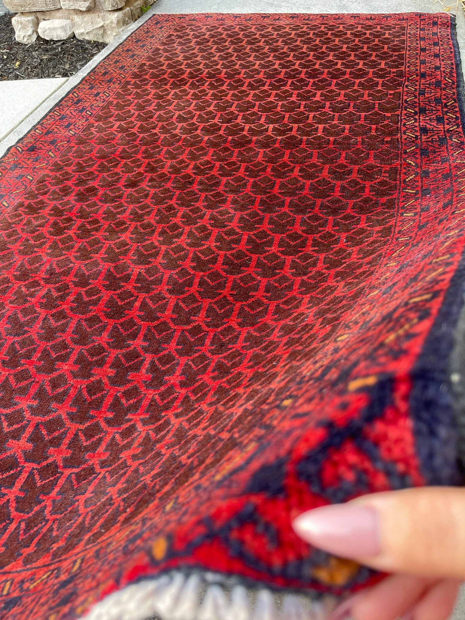4x7 (120x200) Handmade Vintage Afghan Rug