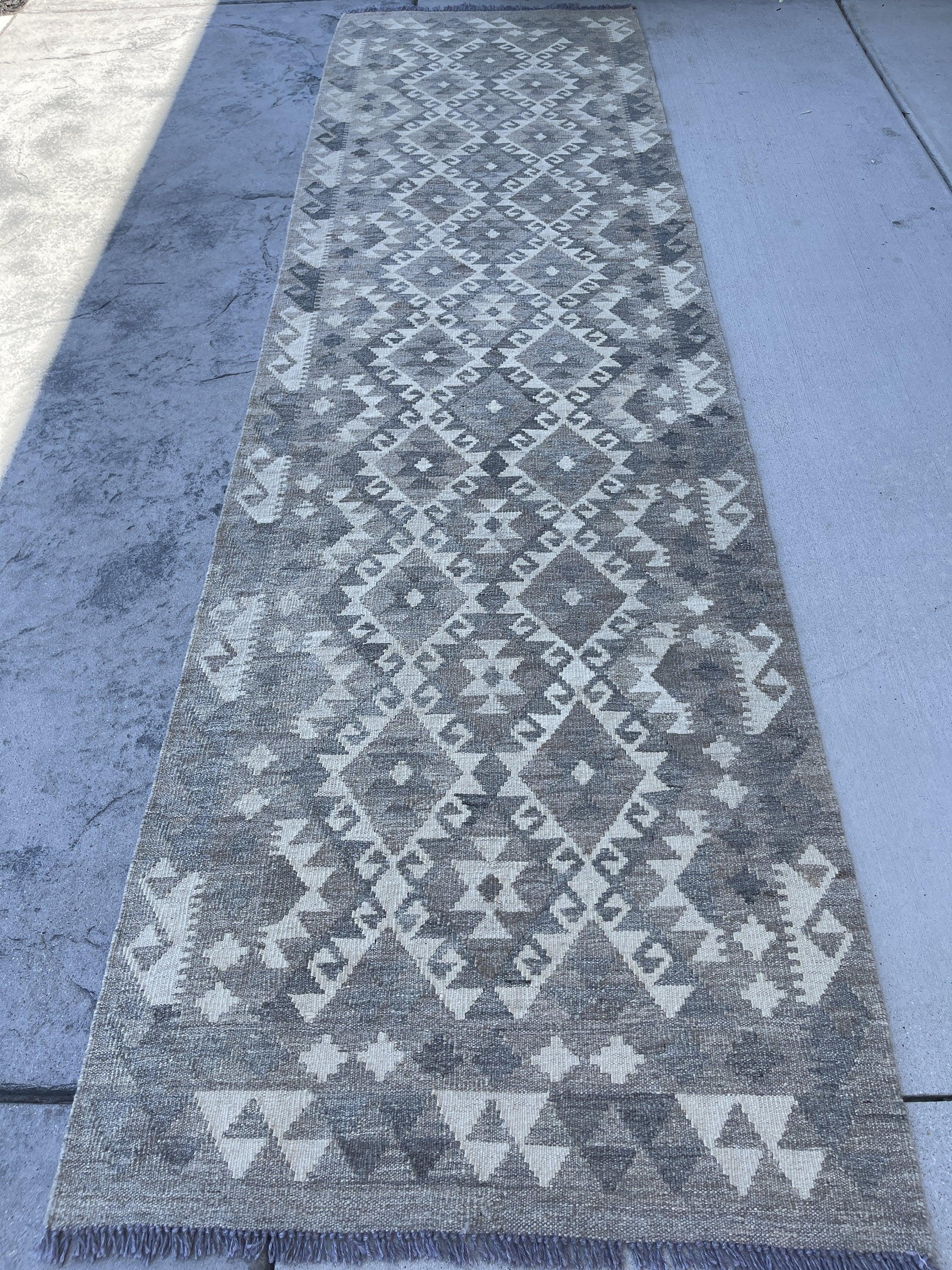 3x10 (90x305) Handmade Afghan Kilim Runner Rug