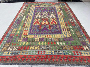 7x10 (215x305) Handmade Afghan Kilim Rug