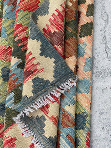 7x10 (215x305) Handmade Afghan Kilim Flatweave Rug | Brown Red Green| Boho Tribal Moroccan Outdoor Wool Knotted Woven Turkish Oushak Jute