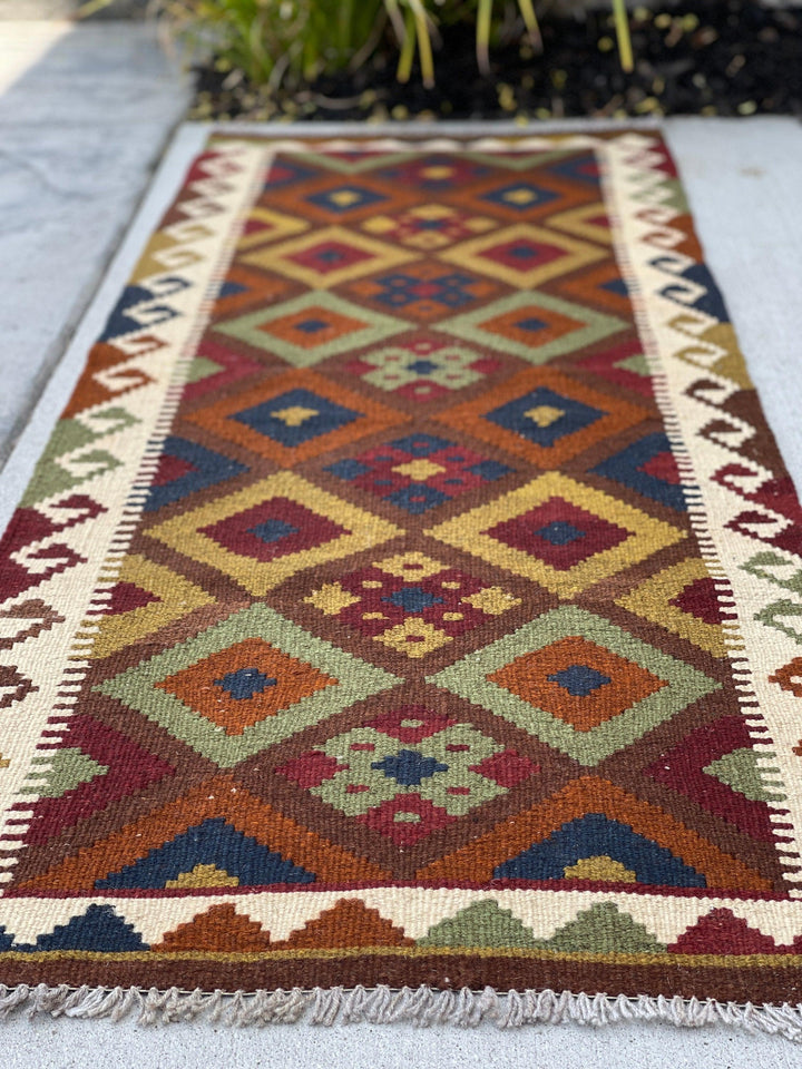 2x7 (60x215) Handmade Afghan Kilim Rug 