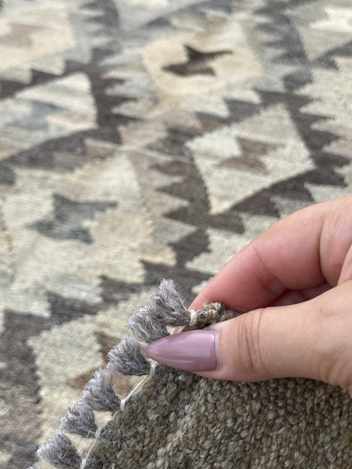 5x7 (150x200) Handmade Kilim Afghan Rug | Beige Grey Gray Dark Brown | Flatweave Tribal Nomadic Turkish Moroccan Outdoor Wool Persian