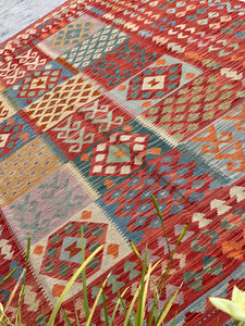 6x10 (180x305) Handmade Afghan Kilim Flatweave Rug