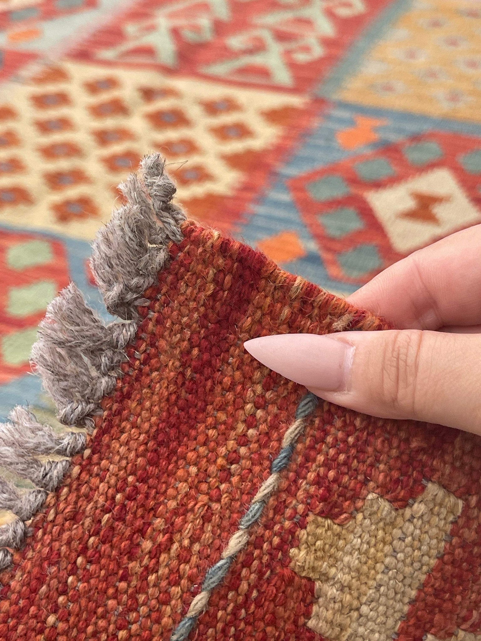 6x10 (180x305) Handmade Afghan Kilim Flatweave Rug