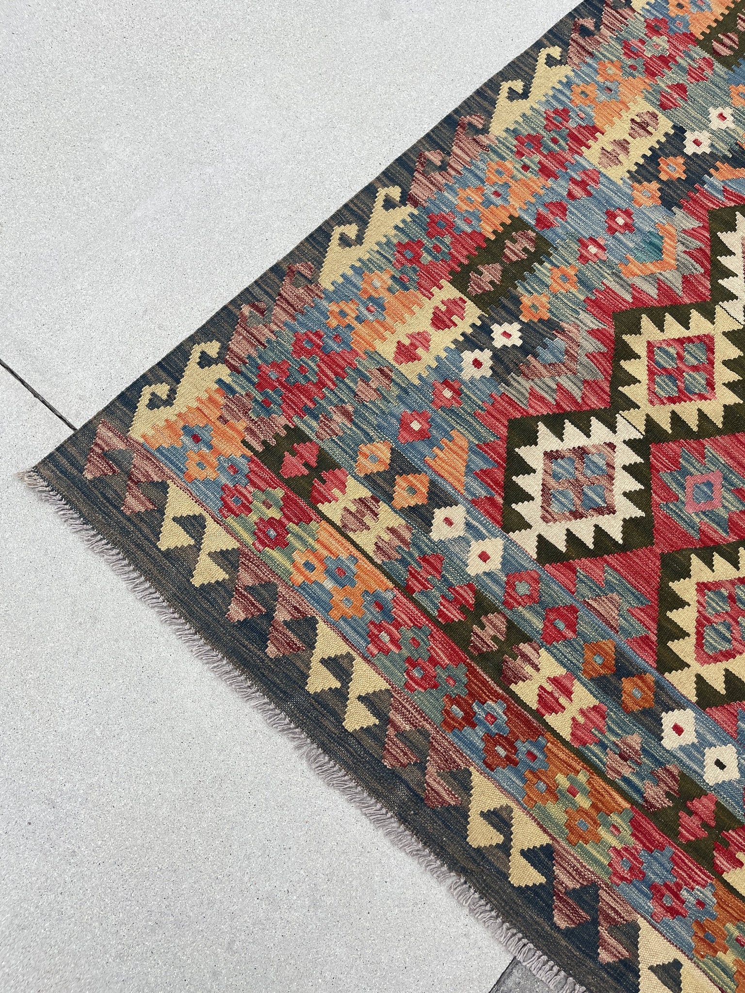 7x10 (215x305) Handmade Afghan Kilim Flatweave Rug