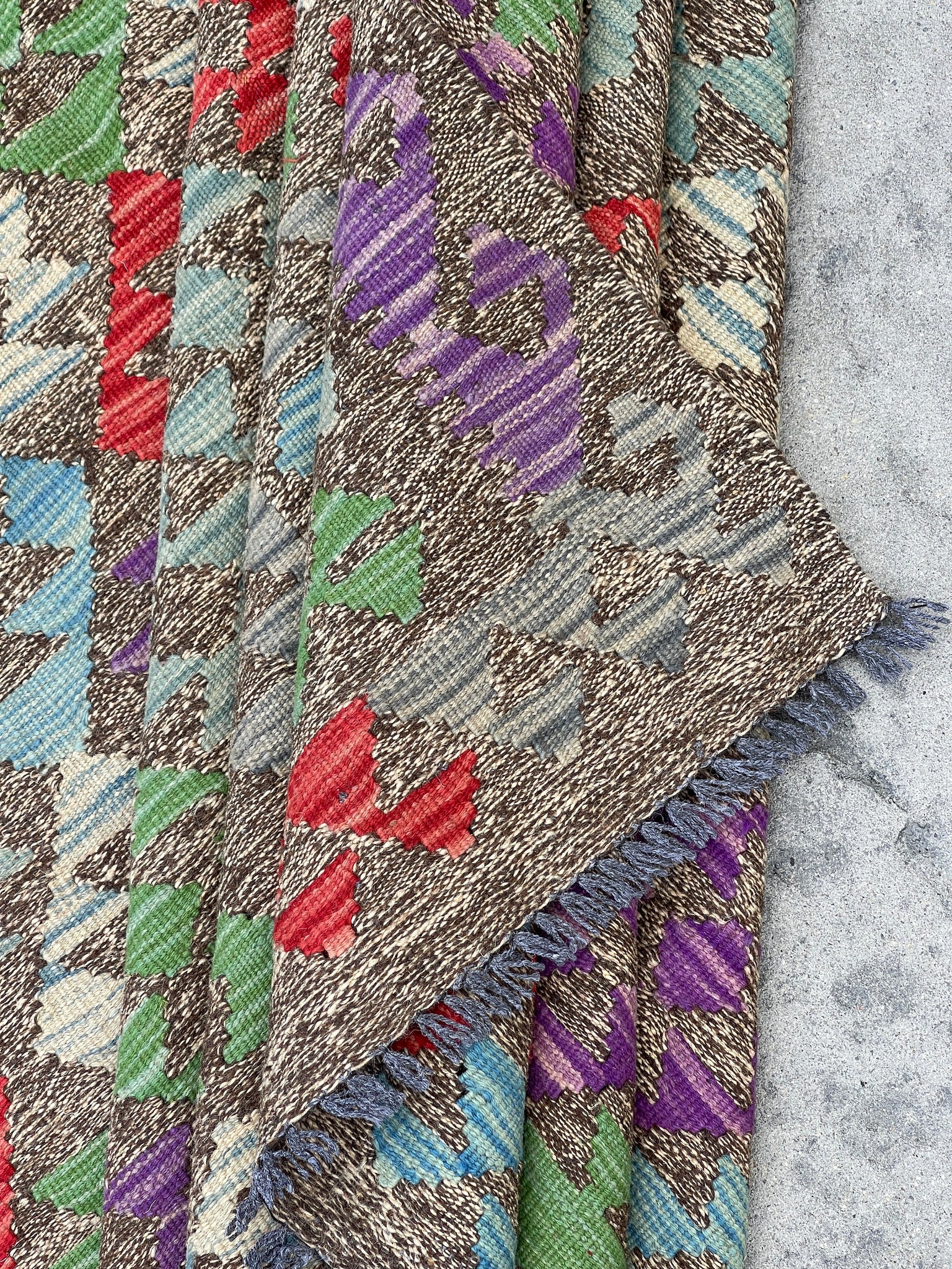 7x10 (215x305) Handmade Afghan Kilim Rug 