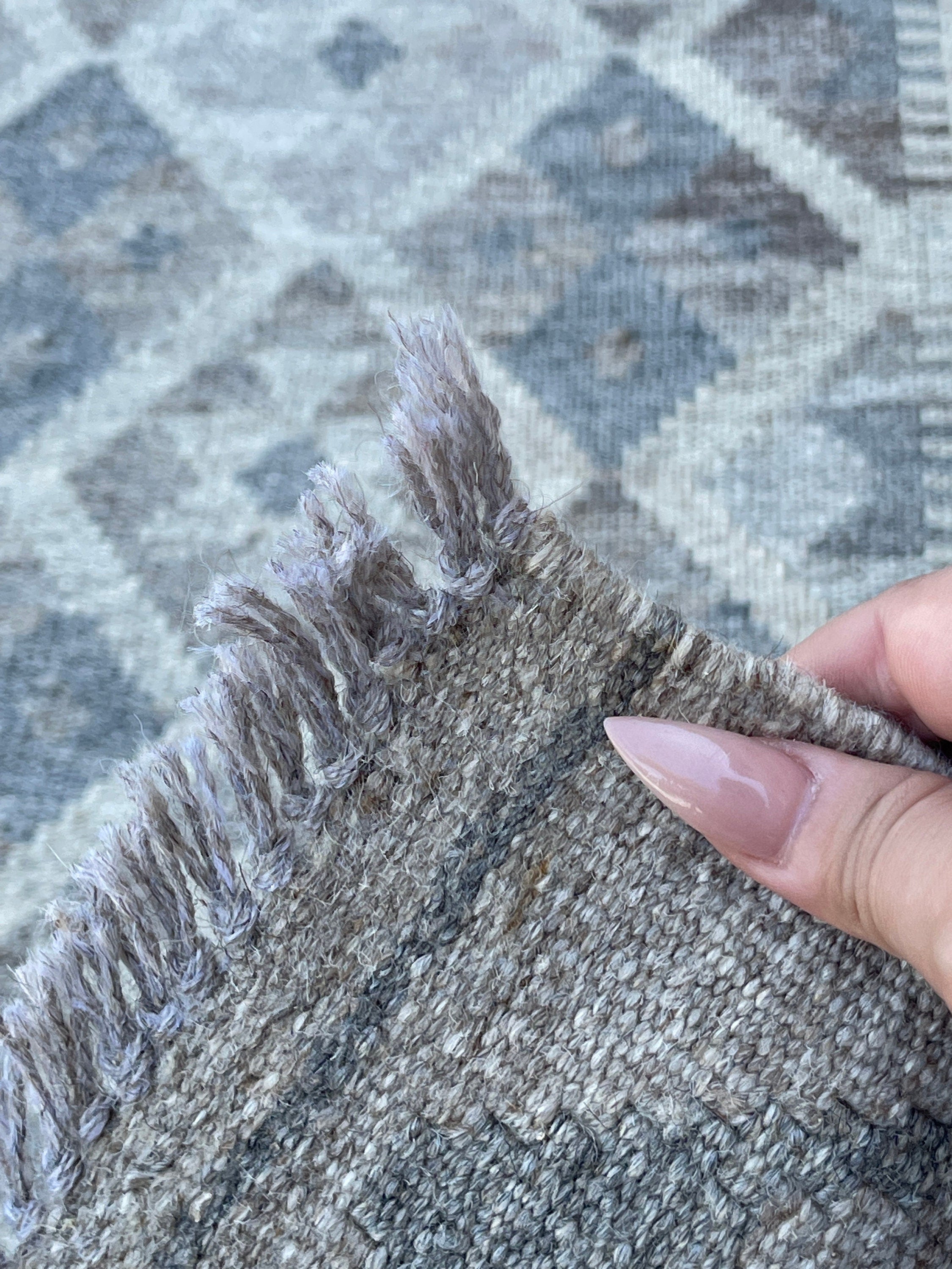 3x8 (90x245) Handmade Afghan Kilim Runner Rug | Light Grey Gray Beige Light Brown | Flatweave Flat Weave Tribal Turkish Moroccan Oriental