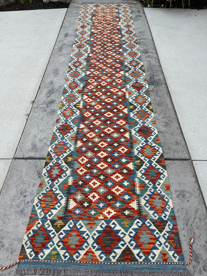 3x13 (90x395) Handmade Afghan Kilim Rug Runner 