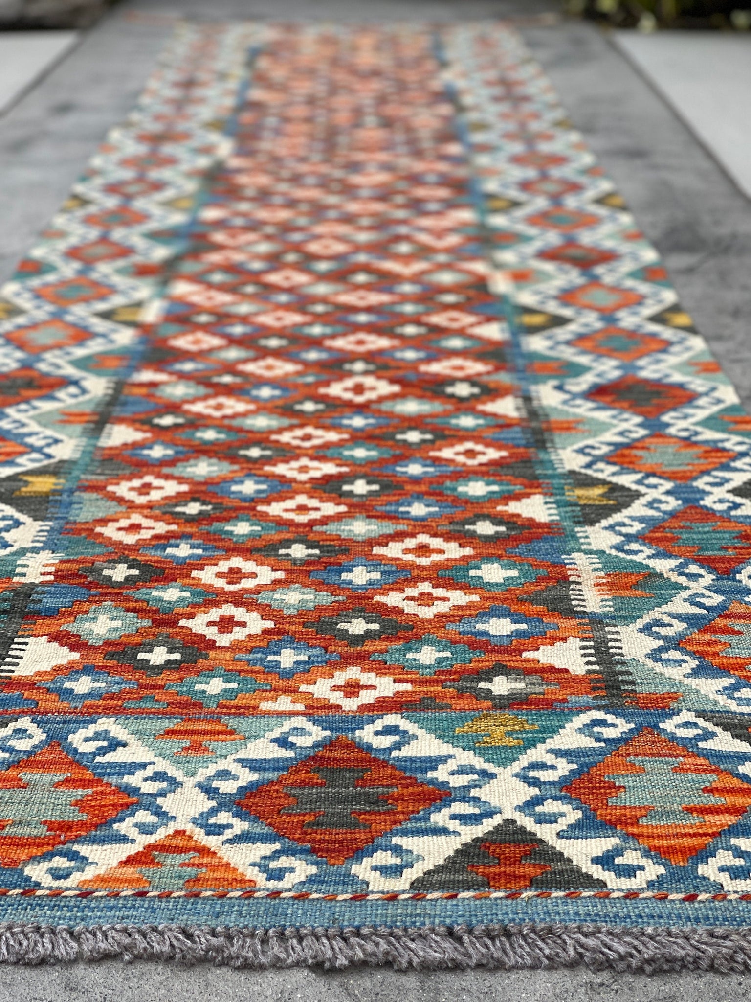 3x13 (90x395) Handmade Afghan Kilim Rug Runner 