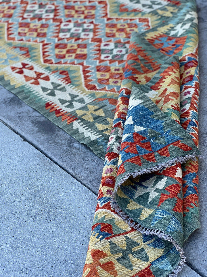 3x20 (90x610) Handmade Kilim Afghan Runner Rug | Red Teal Ivory Burnt Orange Cream Beige Fuchsia Blue | Flat Weave Tribal Nomadic Turkish