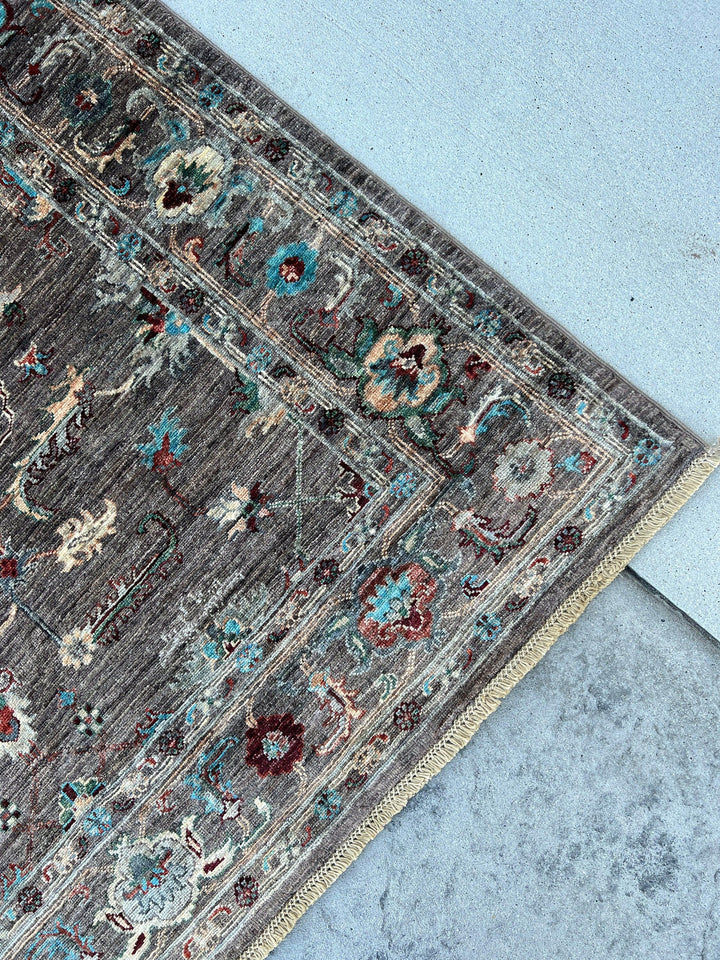 5x7 (150x215) Handmade Afghan Rug | Purple Taupe Mauve Cream Beige Denim Blue Teal Red Caramel Turquoise Green | Tribal Floral Wool Boho