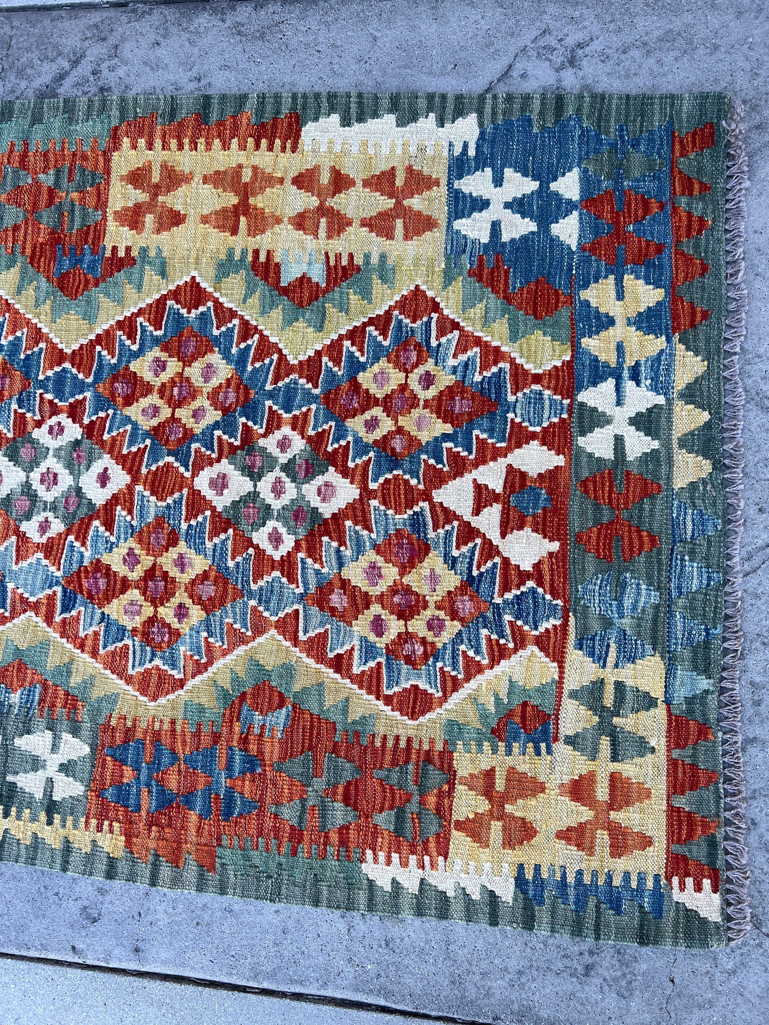 3x20 (90x610) Handmade Kilim Afghan Runner Rug | Red Teal Ivory Burnt Orange Cream Beige Fuchsia Blue | Flat Weave Tribal Nomadic Turkish