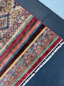 3x5 Fair Trade Handmade Afghan Rug Garnet Red Chocolate Mocha Brown Burnt Orange Navy Blue Teal Charcoal Grey Ivory Cream Beige Denim Blue