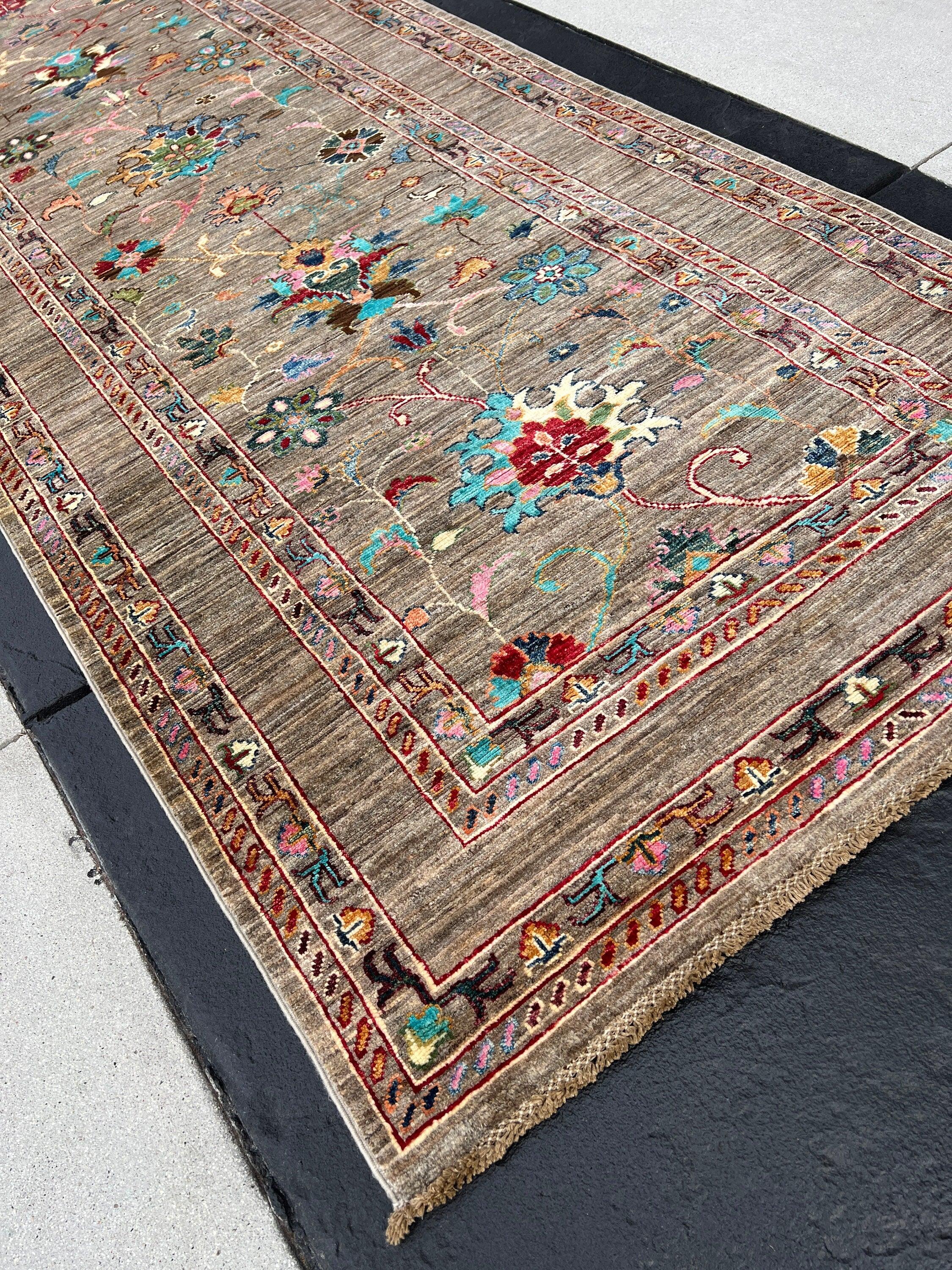 2x13 to 3x13 (90x397) Fair Trade Handmade Afghan Runner | Brown Mocha Tan Cherry Rose Salmon Wine Red Teal Turquoise Olive Cream Pink Blue