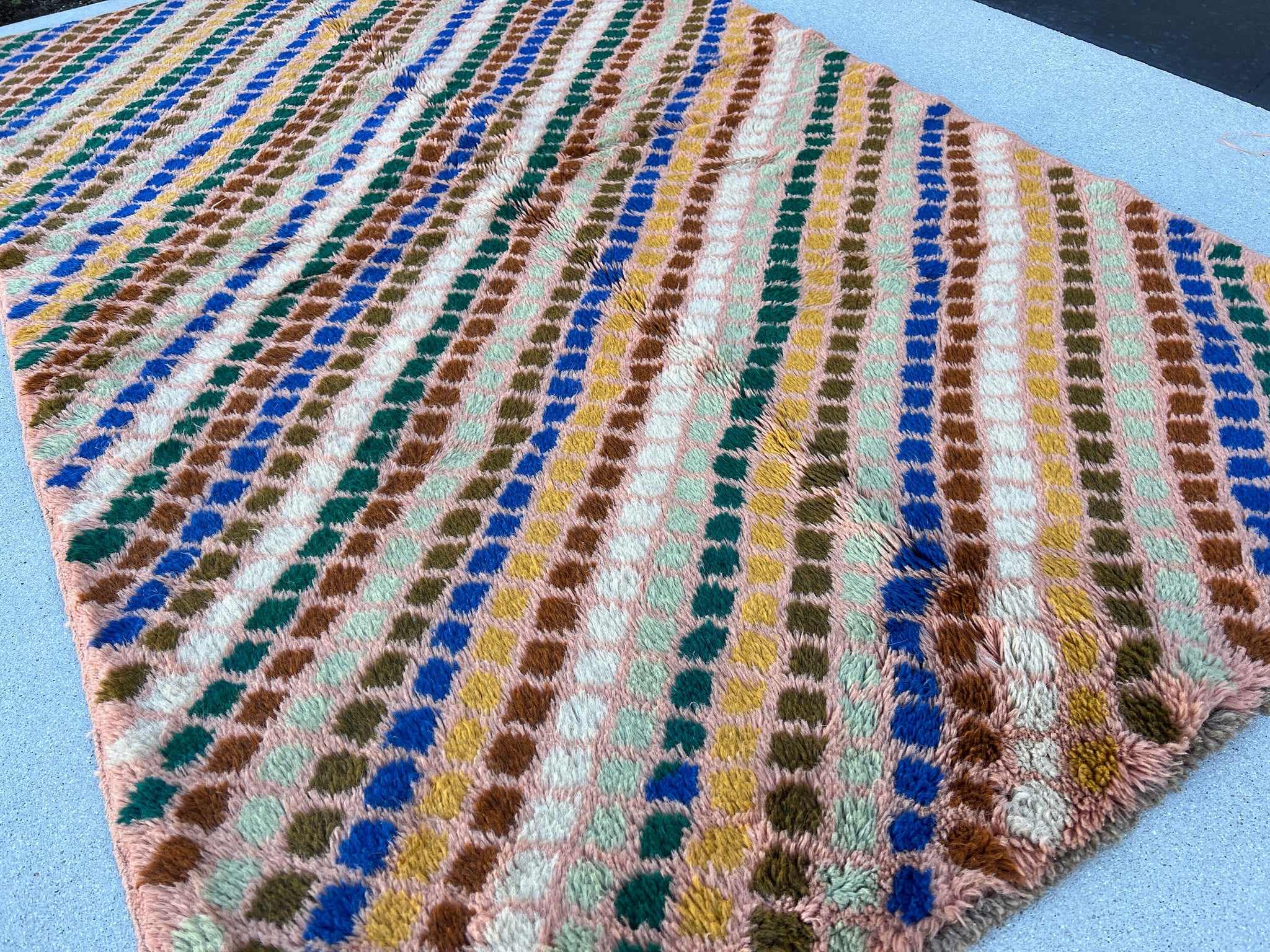 4x6 (120x185) Handmade Vintage Baluch Afghan Rug | Rose Pink Pine Green Golden Yellow Chocolate Turquoise Blue Ivory Golden Brown | Wool