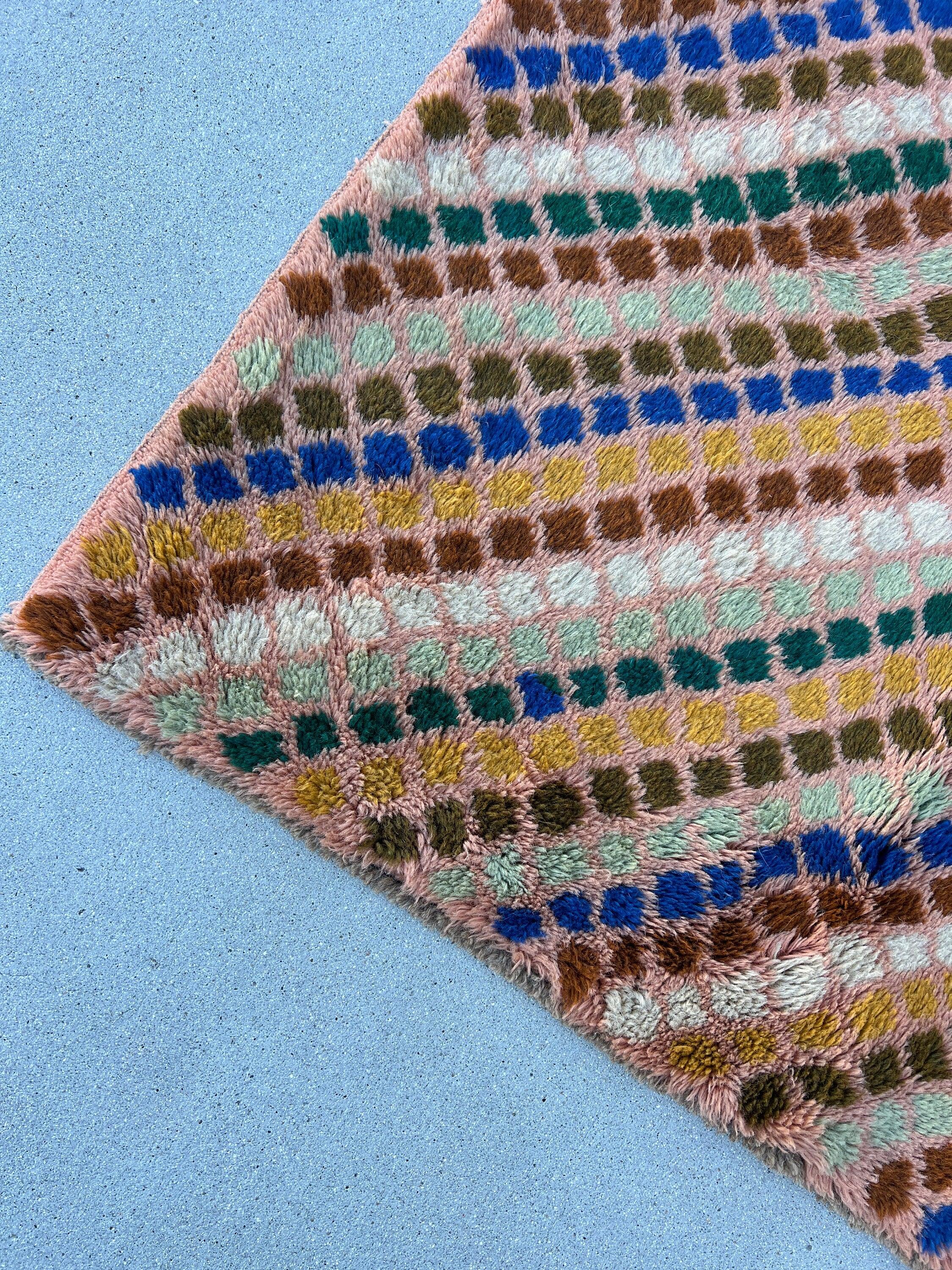 4x6 (120x185) Handmade Vintage Baluch Afghan Rug | Rose Pink Pine Green Golden Yellow Chocolate Turquoise Blue Ivory Golden Brown | Wool