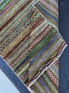 3x5 (100x180) Handmade Afghan Rug | Moss Green Black Ivory Chocolate Navy Blue Pine Green Crimson Red Purple Charcoal Grey Teal Mocha Wool