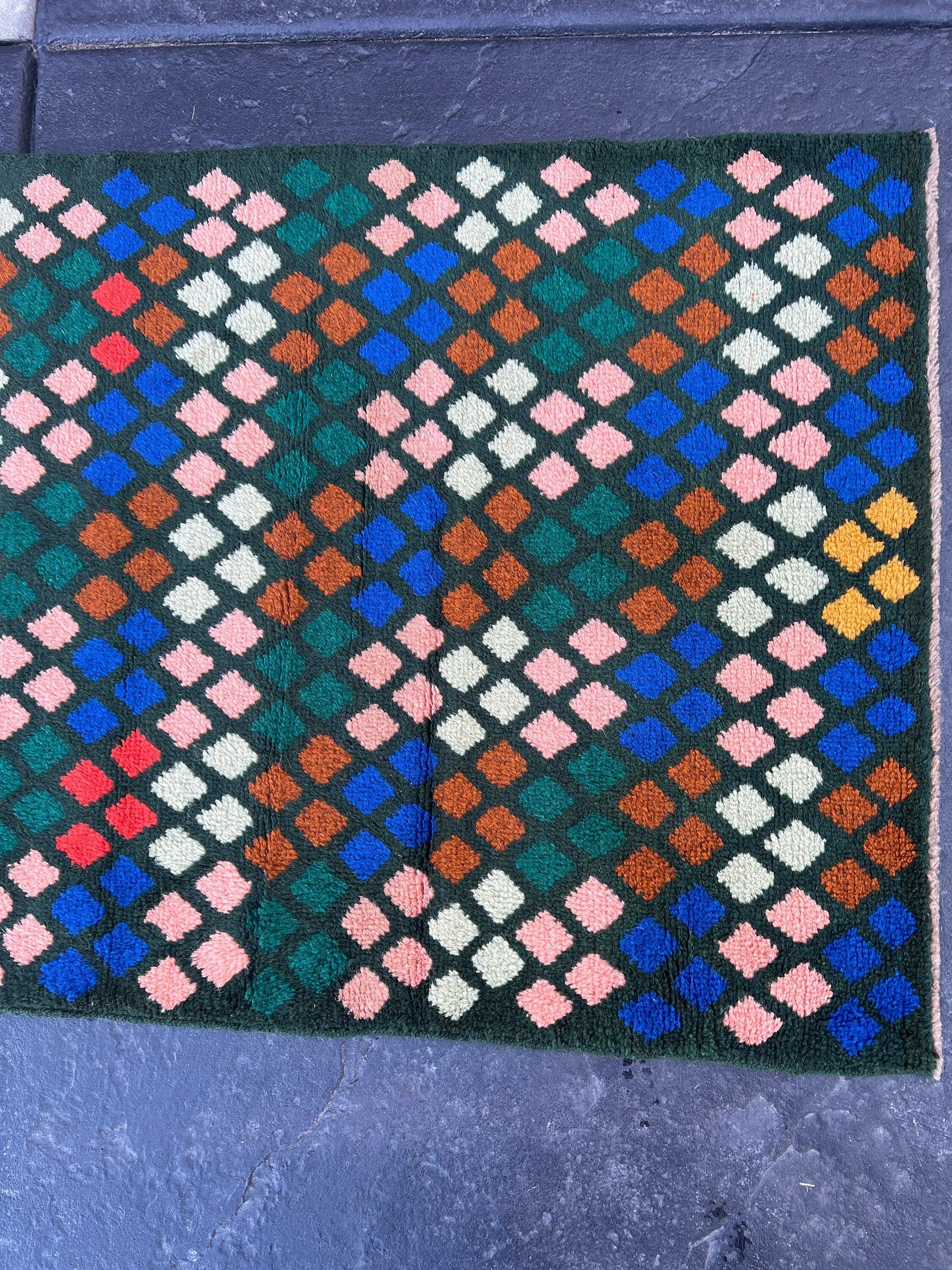 3x10 (90x305) Handmade Vintage Baluch Afghan Runner Rug | Olive Green Rose Pink Chocolate Brown Blush Pink Turquoise Blue Teal Wool