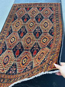3x4 Rug Afghan Rug Handmade Rug Hand Knotted Rug Tribal Rug Mini