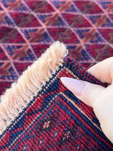 5x6 (150x180) Handmade Afghan Kilim Rug | Crimson Red Midnight Blue Orange Brick Red Taupe Black | Hand Knotted Oriental Geometric Wool