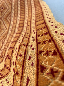 5x6 (150x180) Handmade Afghan Rug | Saffron Gold Crimson Red | Geometric Hand Knotted Turkish Oriental Persian Barjasta Mishwani Bohemian