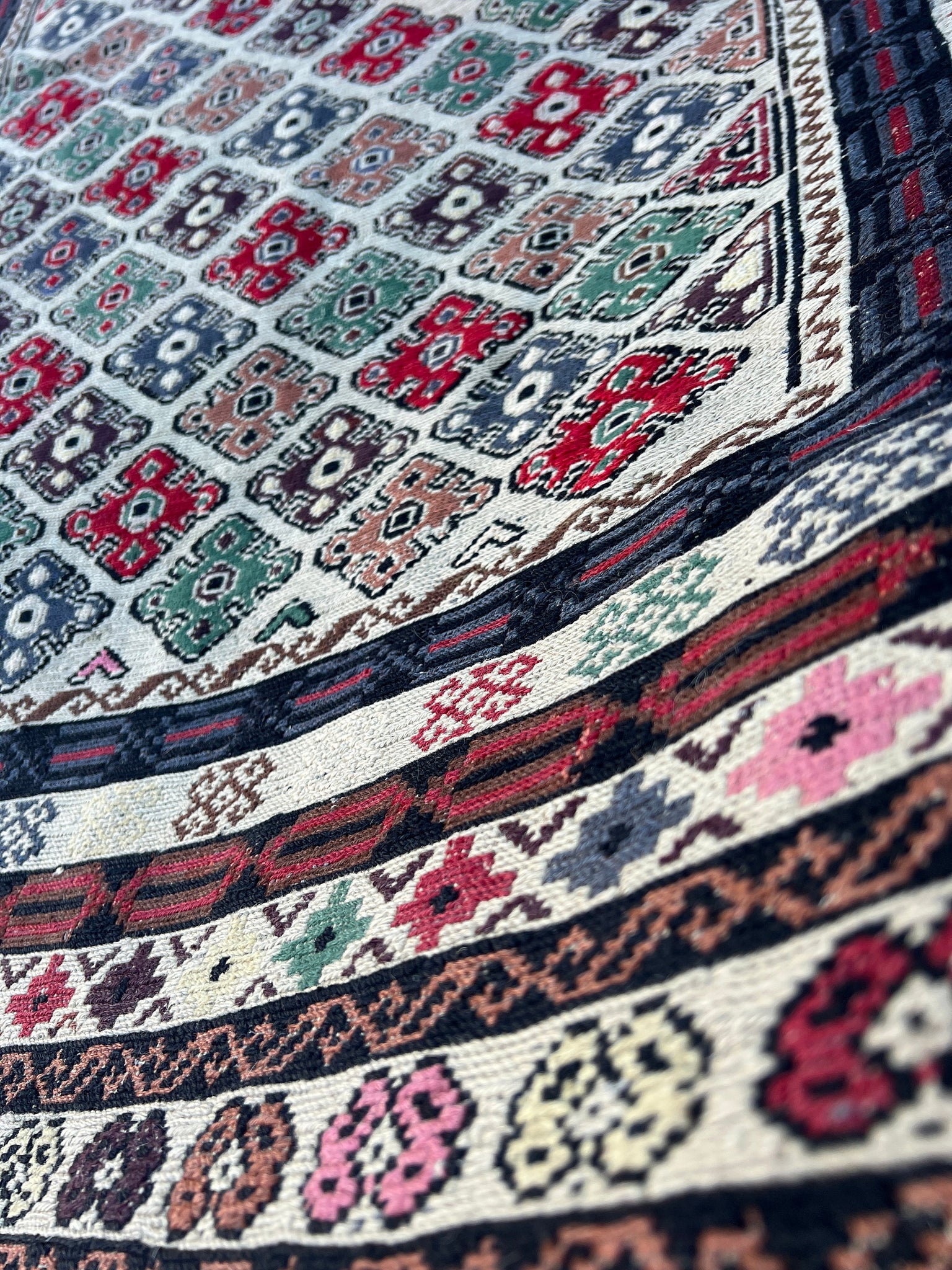 4x6 (130x190) Handmade Afghan Rug | Cream Beige Black Brick Crimson Red Chocolate Taupe Grey Teal Blush Pink Denim Blue | Geometric Wool