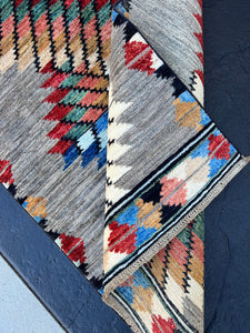3x5 Fair Trade Handmade Afghan Rug | Grey Ivory  White Brick Red Denim Blue Pine Green Black Copper Brown Chocolate  Brown Light Brown
