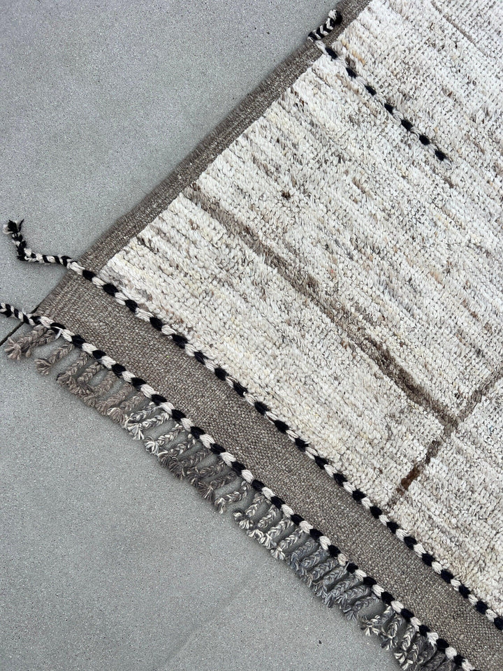 10x15 Handmade Afghan Moroccan Rug | Neutral Grey Ivory Cream | Berber Beni Ourain Mrirt Boujad Azilal Taznakht Boucherouite Flokati Wool